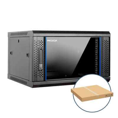Armario rack mural 19 pulgadas phasak pro 6u 600x450 desmontado (envio flat pack)