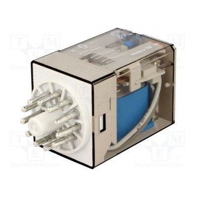 RELE FINDER 24Vdc 2Ctos con Pulsador de Prueba 10A/250Vac 60129024.0040
