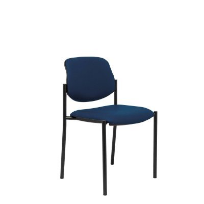 Silla fija Styl similpiel azul marino chasis negro