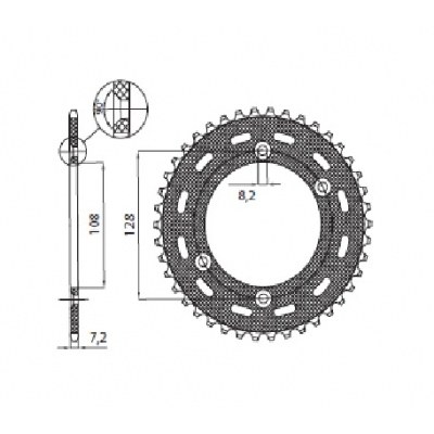 Coronas OEM de repuesto en acero SUNSTAR SPROCKETS 1-2449-51