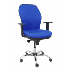 Piqueras y Crespo Silla Jorquera respaldo bali azul asiento bali azul base cromada y ruedas parqu