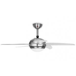 Ventilador de techo Tristar VE-5815, 112 cm, 55W, luz tipo E14, mando a distancia, 3 velocidades, 5 aspas, de 13 a 20 m3, temporizador, gris