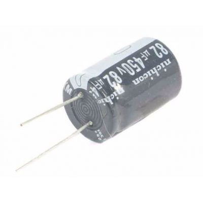 Condensador Electrolítico RADIAL 82uF 450Vdc 105ºC Nichicon