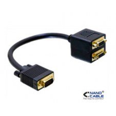 Nanocable 1xvga/m A 2xvga/h 20cm Negro