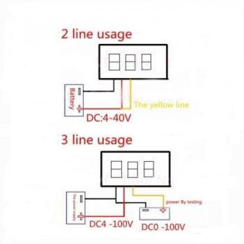 Voltimetro Digital Rojo 3 digitos 0-100VDC