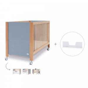 Cuna-cama-sofá-escritorio 60x120 cm (4en1) madera/azul · Ombra