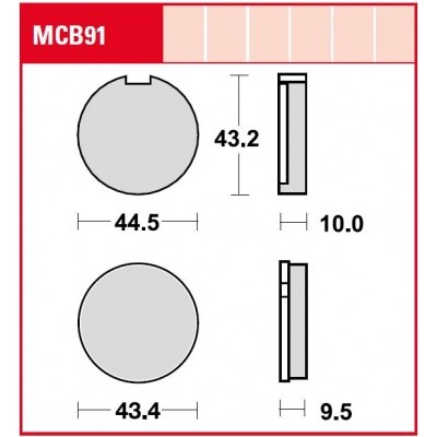 Pastillas de freno metal sinterizado SV TRW MCB91