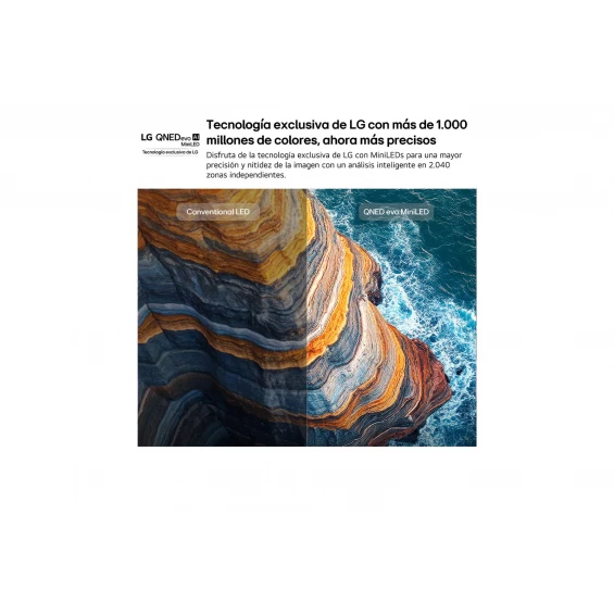 Televisor LG QNED MiniLED 55QNED8EB3B, 55 pulgadas, 4K UltraHD, 60Hz, Smart TV webOS 26, HDR10, clase F, negro - imagen 4
