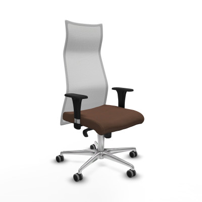Albacete malla sincro malla blanca bali marrón oscuro brazos 1D base aluminio ruedas 65mm engomadas