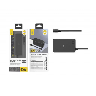 Cargador para portátil universal automático 45w / 8 conectores / 1.2m / AT962 / One +