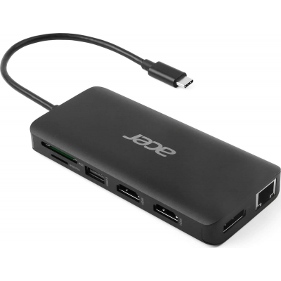Acer Docking Station 12 en 1 USB-C a USB/HDMI/DP/RJ45 Negro