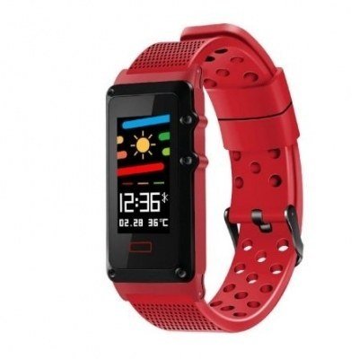 PULSERA CUANTIFICADORA LEOTEC FUNNY BAND RED - PANTALLA COLOR 2.44CM - BT - MULTISPORT - NOTIFICACIONES - IP67 - BAT.120MAH - COMPATIBLE IOS/ANDROID