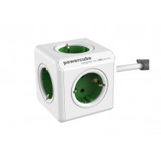 Allocacoc PowerCube Extended base múltiple 1,5 m 5 salidas AC Interior Verde, Blanco