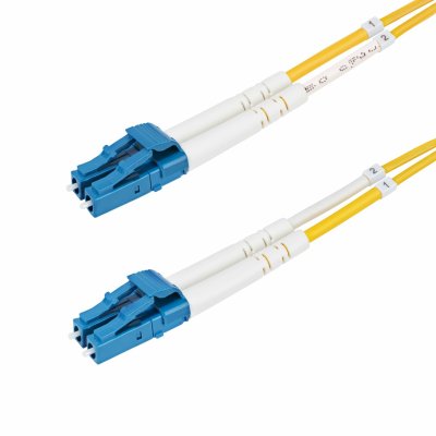 Cable de Fibra Óptica Dúplex LC a LC (UPC) OS2 Monomodo de 1m - 9/125µm - 100G - Resistente a Dobleces - Low Insertion Loss - Cable LSZH - Cable de Parcheo de Fibra