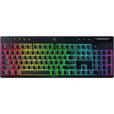 Razer BlackWidow V4 Low-Profile HyperSpeed teclado Juego USB + RF Wireless + Bluetooth QWERTY Internacional de EE.UU. Negro
