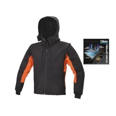 Abrigo BETA de material softshell, con capucha y mangas separables, talla XL 076830004