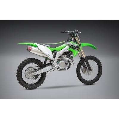 Linea completa escape Yoshimura Signature RS-4, acero inox, Silencioso de aluminio, Kawasaki KX450F 244720D320