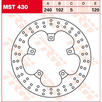Disco de freno fijo redondo 220-250 mm TRW MST430
