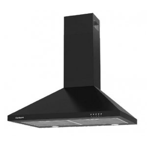 Campana decorativa de pared piramidal Corbero KURAMATHI760B, 70 cm, 621 m3/h, clase A, 3 velocidades, 69dB, filtro aluminio, 2 luces LED, negro