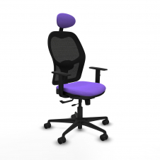 Piqueras y Crespo Jorquera traslack malla negra bali lila brazos 1D base nailon cabecero fijo ruedas 65mm nailon