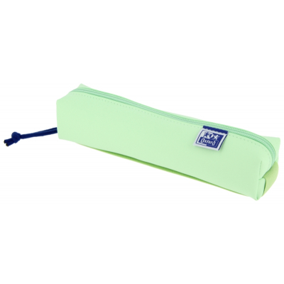Oxford Live & Go Estuche Cuadrado Pequeño - Material Acolchado - Goma Elastica para unirlo al Cuaderno - Color Verde