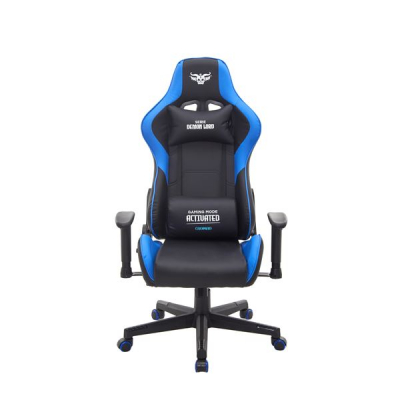 Cromad Serie Demon Lord Silla Gaming - Estructura Robusta - Piel Sintetica de Alta Calidad - Altura Regulable con Piston de Gas Clase 2 - Respaldo Reclinable - Cojin Lumbar y Cervical - Reposabrazos R