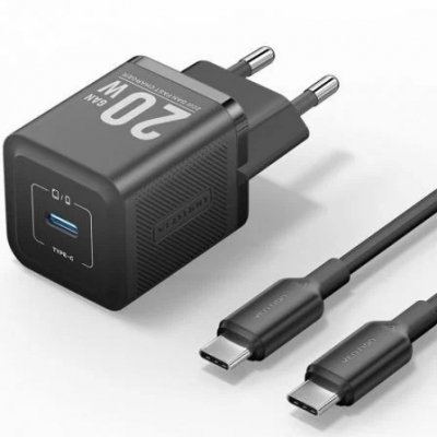Cargador de Pared GaN Vention TZ-FEPB0-EU-01/ 1xUSB Tipo-C + Cable USB Tipo-C/ 20W