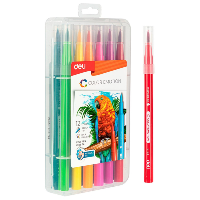 DELI C.12 rotuladores colores surtidos