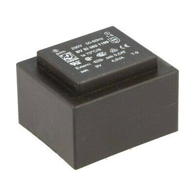 Transformador Encapsulado salida 9V 4,5VA entrada 230Vac