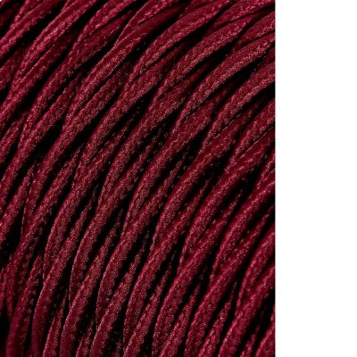 Carrete cable textil trenzado h03vv-f 2 x 0,75 mm² burdeos, 25 m