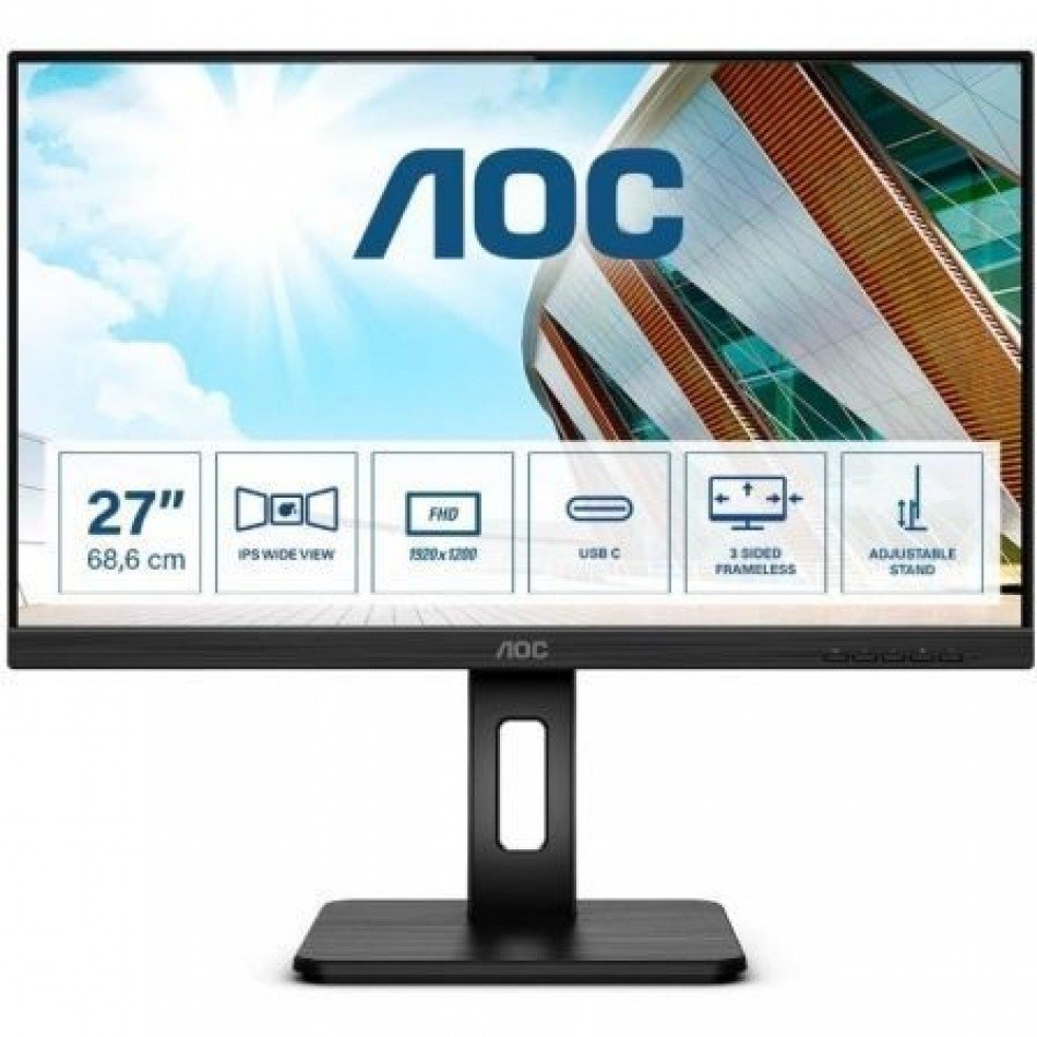 Monitor Profesional AOC 27P2C 27/ Full HD/ Multimedia/ Negro