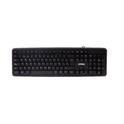 Nilox Teclado USB - 105 Teclas - Ajustable en Altura - Cable de 1.50m - Color Negro