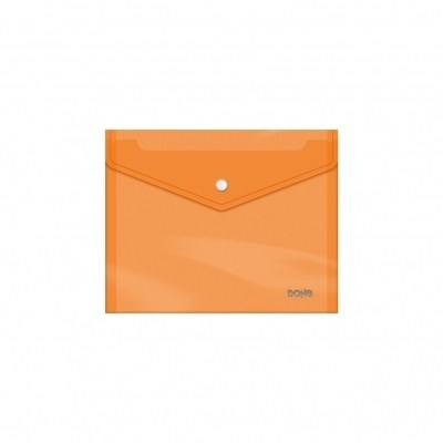 Dohe Sobre con Cierre de Broche - Tamaño A5 - Polipropileno Cristal Transparente 150 Micras - Color Naranja