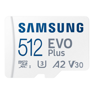 Tarjeta micro sd samsung microsdxc evo plus 512gb clase 10 + adaptador sd