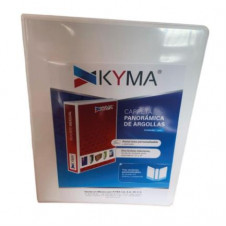 Carpeta Panorámica Kyma de Vinil Tamaño Oficio 1 Aro en D Blanca