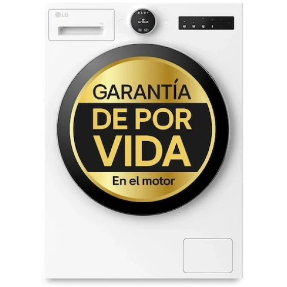 Lavadora LG F4X9009TWCE, 9 kg, 1400 rpm, clase A-60%, blanco