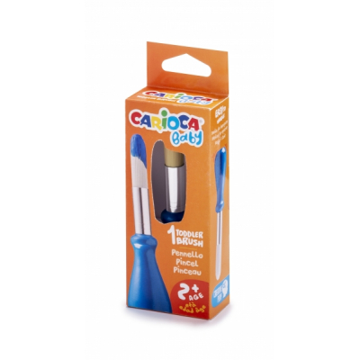 Carioca Baby Pack de 1 Pincel Ergonomico - Cerdas Suaves y Duraderas - Facil de Agarrar - Perfecto para Colorear Grandes Superficies - Color Varios