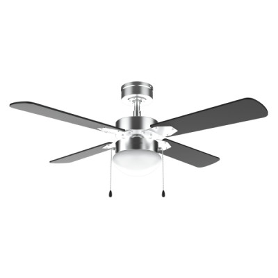 Cecotec EnergySilence Aero 450 IronBlack Ventilador de Techo con 4 Aspas y Lampara Integrada - 50W - Diametro de 42 - 3 Velocidades - Modo Invierno/Verano - Control por Cadena - Color Negro y Plata