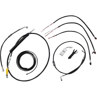 Kit completo de líneas de freno/cables trenzados en vinilo negro LA CHOPPERS LA-8155KT2-19B