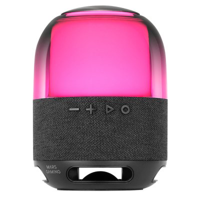 MS-FLOW, Altavoz Portátil Bluetooth 15W, Iluminación Orbilight RGB 360°, Sonido Potente con Driver DeepBass 57mm, Altavoz Gaming Compacto con Bluetooth 5.3 y MicroSD, Negro