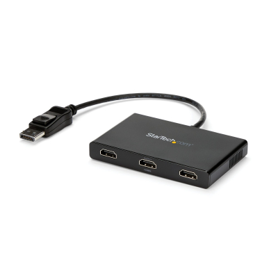 Adaptador Multimonitor de 3 Puertos - Divisor Splitter de Vídeo DisplayPort a 3x HDMI - Hub MST DP a HDMI -1080p Triple - Modo Extendido o Clonado - Windows Solamente