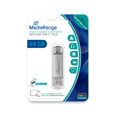 MR937 unidad flash USB 64 GB USB Type-A / USB Type-C 3.2 Gen 1 (3.1 Gen 1) Plata