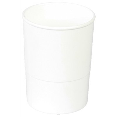 PORTA LAPICES PLASTICO REDONDO BLANCO