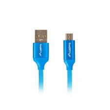 Cable usb lanberg 2.0 macho - micro usb macho quick charge 3.0 1.8m azul