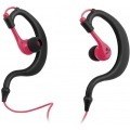 NGS Triton Pink Auriculares Deportivos - IPX8 - 3 Tamaños de Almohadillas - Cable de 1.20m - Jack 3.5 mm - Color Negro/Rosa