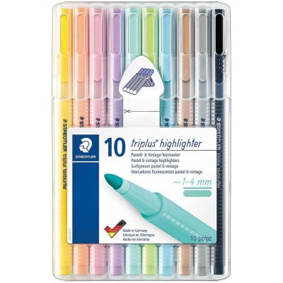 Staedtler Triplus Textsurfer 362 Pack de 10 Marcadores Fluorescentes - Trazo 1 - 4mm Aprox - Tina Base de Agua - Colores Surtidos