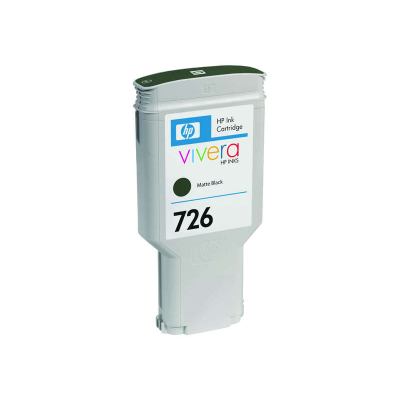 HP 726 original Ink cartridge CH575A matte black standard capacity 300ml 1-pack with Vivera Ink cartridge