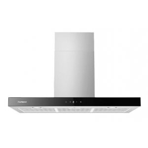 Campana decorativa de pared horizontal Corberó NANGA975XB, t-invertida, 90 cm, 756 m3/h, clase A, 3 velocidades, 68dB, filtro aluminio, 2 luces LED, acero inox negro