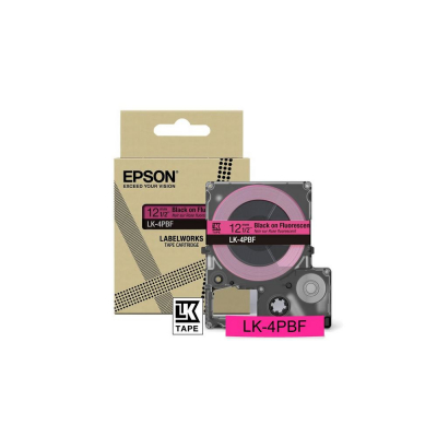 EPSON Cartucho de etiquetas Colour Tape Fluorescent Pink/Black 12mm(5m) LK-4PBF