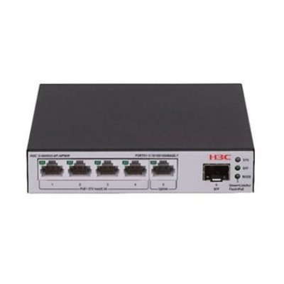 H3C LS-1600V2-6P-HPWR-GL switch Gestionado L2 Gigabit Ethernet (10/100/1000) Energía sobre Ethernet (PoE) Gris, Negro